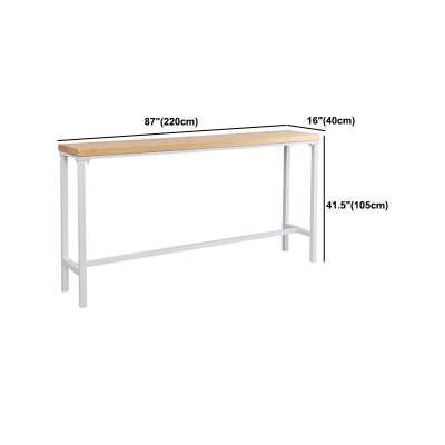 Luxuri&ouml;ses rechteckiges Massivholz-Bartisch-Set, 1/5-teilig, Thekentisch mit wei&szlig;en Hockern