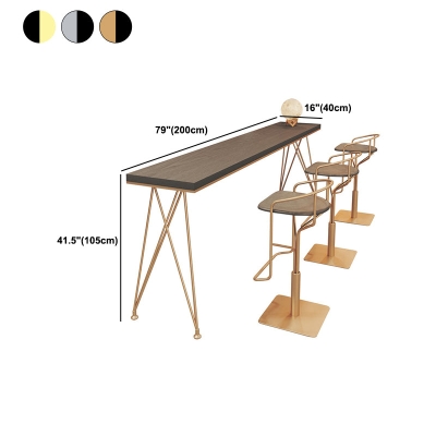 Rechteckiger Bartisch im Glam-Stil aus Massivholz mit 4 Beinen, Weintisch