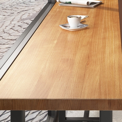 Holz-Bar-Esstisch, industrieller rechteckiger Bartisch mit Bock f&uuml;r Caf&eacute;