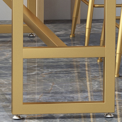 1/2/7-teiliges Bartisch-Set aus Glam-Eisen, rechteckiges Bistro-Set aus wei&szlig;em Kunstmarmor mit Fu&szlig;st&uuml;tze