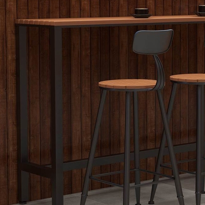 Modernes 1/5-teiliges Bartisch-Set, rechteckiger Holz-Thekentisch mit Hockern f&uuml;r den Innenhof