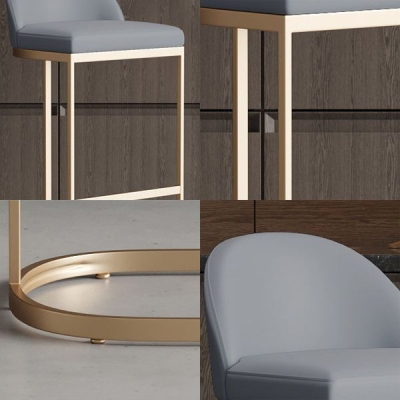 Sgabelli da pranzo Glam Bucket Sgabelli da bar con schienale basso con base in metallo dorato