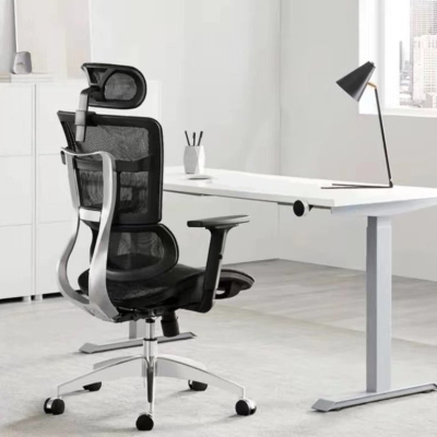 B&uuml;rostuhl mit hoher R&uuml;ckenlehne, moderner Schreibtischstuhl mit verstellbarer Sitzh&ouml;he