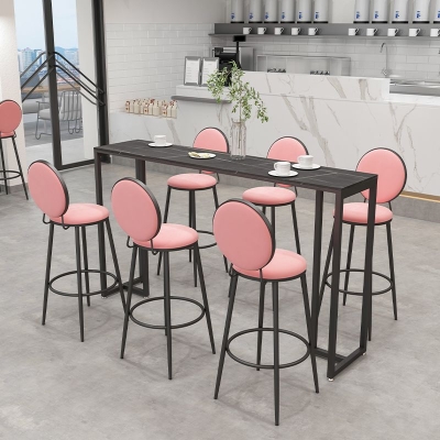 Rechteckiger Bartisch im industriellen Stil, fester Bar-Esstisch aus Stein