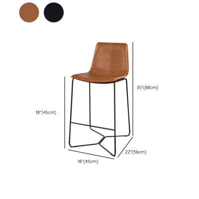 Moderner Barhocker ohne R&uuml;ckenlehne, Barhocker aus Eisen mit Kissen und Pedal