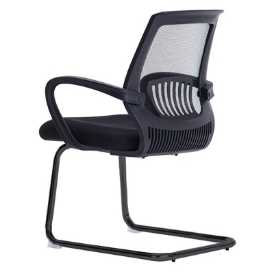 B&uuml;rostuhl mit mittlerer R&uuml;ckenlehne, moderner, ergonomischer Schreibtischstuhl ohne Rollen