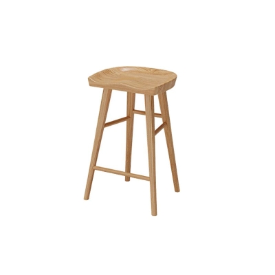 Barhocker aus massivem Holz, industrieller, r&uuml;ckenfreier Barhocker mit Fu&szlig;st&uuml;tze