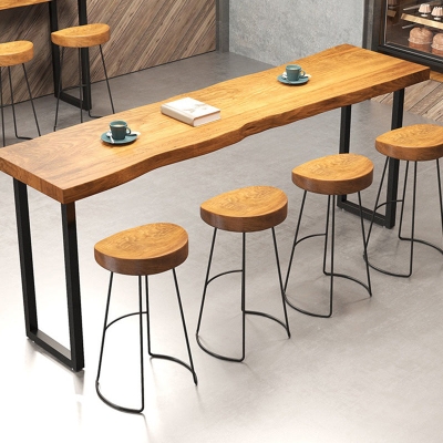 Barhocker im Industriestil, Barhocker aus Holz mit Metallbeinen f&uuml;r zu Hause