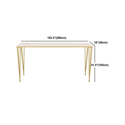 1/7-teiliges Bistro-Set aus Glam-Eisen, rechteckiges Stehtisch-Set mit wei&szlig;er Steinplatte