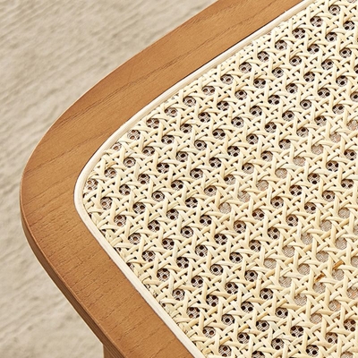 Barhocker aus massivem Eschenholz, moderner, armloser Innenhocker mit Rattansitz