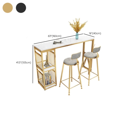Glam Faux-Rechteck-Barthekentisch Marmor-Barthekentisch mit Metallbeinen f&uuml;r Zuhause