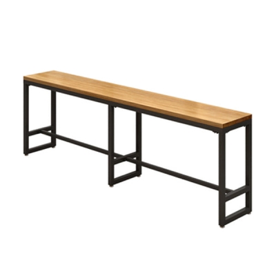 Bar-Esstisch aus massivem Holz, industrieller Bar-Esstisch mit schwarzem Sockel