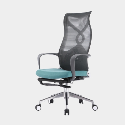 Bureaustoel met vaste armen Microvezel bureau Stoel met hoge rugleuning Draaibaar Ergonomisch