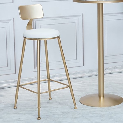 Nordischer Barhocker, runder Barhocker mit Metallbeinen
