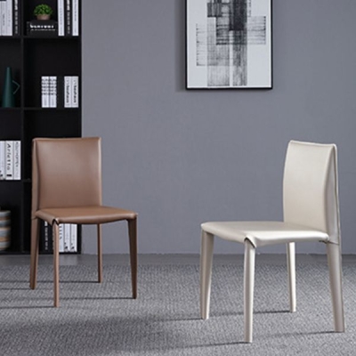 Zeitgen&ouml;ssische Esszimmerst&uuml;hle aus Kunstleder, armlose St&uuml;hle mit Metallgestell
