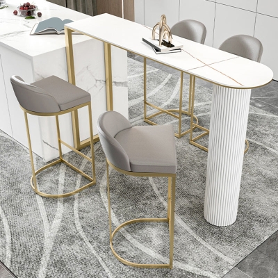 Glam Bucket Dining Stools Armlose Barhocker mit niedriger R&uuml;ckenlehne und Fu&szlig;st&uuml;tze