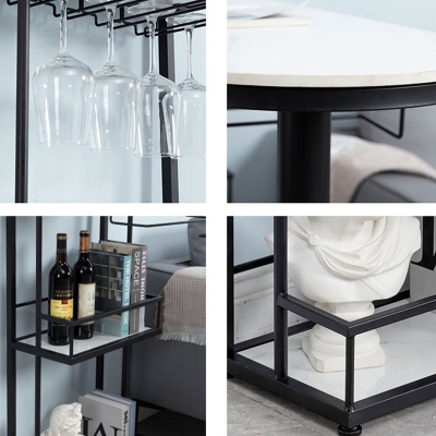 Set tavolo da bar moderno in pietra Tavolo da bar con base in metallo da 1/3 pezzi con sgabelli regolabili