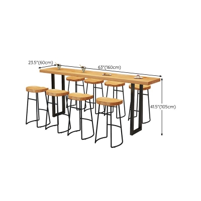 Moderner Bartisch aus Massivholz mit Kufengestell, Esstisch f&uuml;r K&uuml;che, Wohnzimmer, Kaffeezimmer