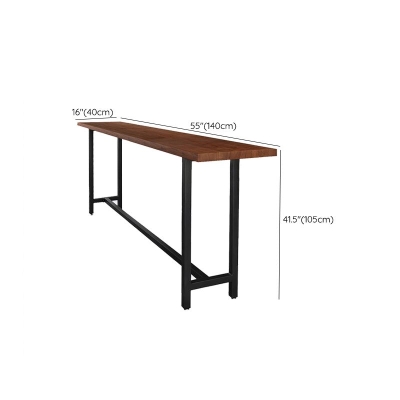 Tavolo da bar con piano in legno Tavolo da pub da bistrot in stile industriale con base nera