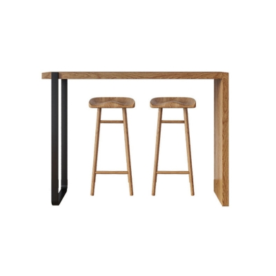 Sgabello da bar moderno in legno massello per ristorante, con pedale