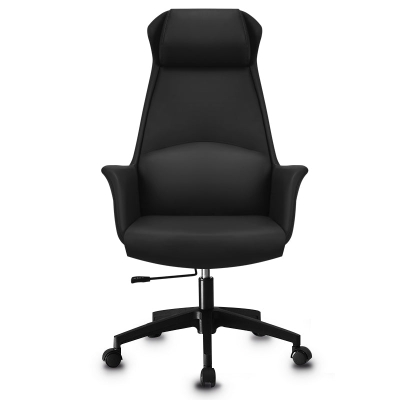 Moderner Chefsessel aus Leder, ergonomischer B&uuml;rostuhl mit hoher R&uuml;ckenlehne