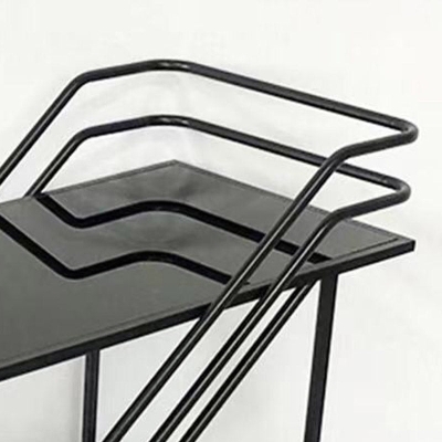 Moderner K&uuml;chenwagen mit offener Aufbewahrung, Glas-Esszimmer-Vorbereitungstisch