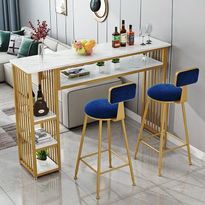 Tavolo da pranzo da bar Glam per interni Tavolo sgabello da bar rettangolare in marmo