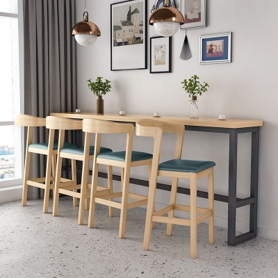 Zeitgen&ouml;ssischer Barhocker mit niedriger R&uuml;ckenlehne, PU-Leder, Barhocker mit 4 Beinen