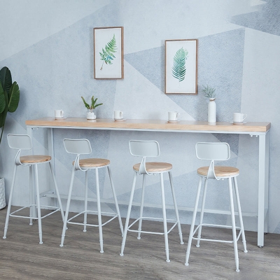 Rechteckiger Bartisch mit Massivholzplatte, Bistro-Pub-Tisch
