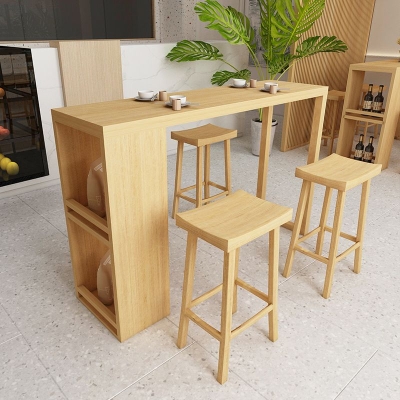 Glam 1/5-teiliges Bartisch-Set, rechteckiger Holz-Thekentisch f&uuml;r die K&uuml;che