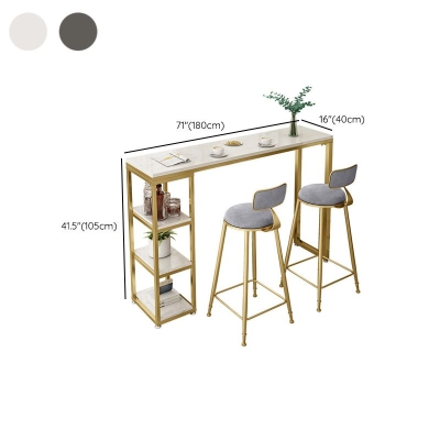 41,3-Zoll-Tisch mit Kunstmarmorplatte, moderner Bistro-Pub-Tisch mit goldenem Sockel