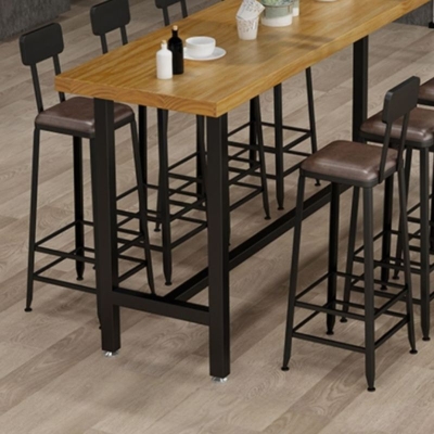 1/2/6/7/9/11-teiliges Tisch- und Hocker-Set, rechteckiges, glamour&ouml;ses Massivholz-Thekenh&ouml;hen-Set