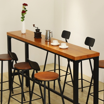 Set tavolo da bar moderno rettangolare da 1/4/7 pezzi Tavolo da bancone in legno con sgabelli alti