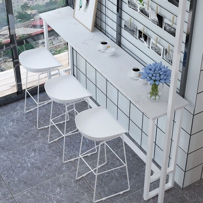 Glam Pub Table Rechteckiger Bartisch aus Stein mit Bockgestell f&uuml;r den Innenbereich