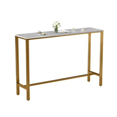 Set da bar in stile glam, tavolo da pub in finto marmo da 1/3/5 pezzi con sgabello con schienale massiccio