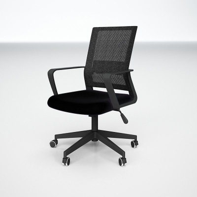 Drehbarer B&uuml;rostuhl mit festen Armlehnen, moderner, ergonomischer B&uuml;rostuhl