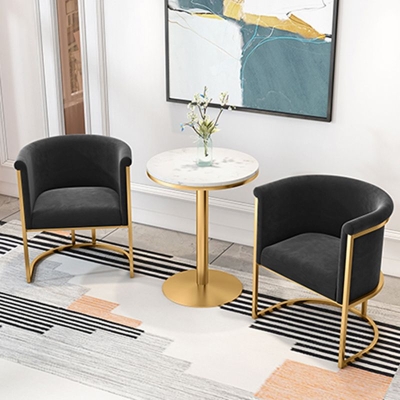 Parsons Velvet Arm Chair Esszimmerstuhl mit goldenem Fu&szlig;gestell aus Samt f&uuml;r das Esszimmer
