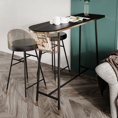 Set tavolo e sgabello da 1/2/3 pezzi per interni Set tavolo da bar con piano in pietra su cavalletto Glam