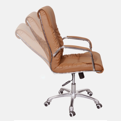 B&uuml;rostuhl aus Kunstleder, moderner, verstellbarer Arbeitsstuhl mit Neigungsmechanismus