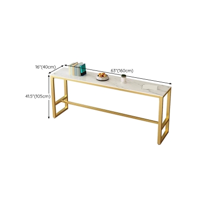 Bartisch aus wei&szlig;em Sinterstein, Bartisch mit Gold- und Metallgestell
