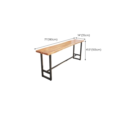 Rechteckiger Bartisch aus massivem Holz mit Bockgestell, Esstisch f&uuml;r die K&uuml;che und das Wohnzimmer