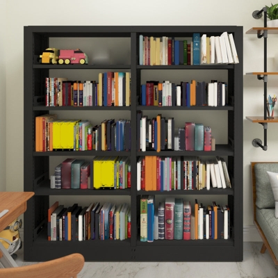 Modernes B&uuml;cherregal mit offener R&uuml;ckseite, Standard-B&uuml;cherregal aus Metall mit Regalen