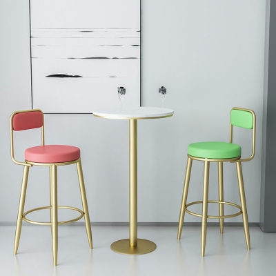 Zeitgen&ouml;ssischer Barhocker aus Eisen mit Thekenh&ouml;he und niedriger R&uuml;ckenlehne f&uuml;r das Wohnzimmer