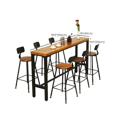 Rechteckiger Tisch aus Eisen und Holz im modernen Milchteeladen-Caf&eacute;-Bartisch