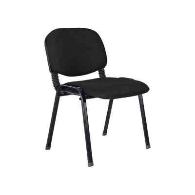 Konferenzstuhl mit schwarzem Metallgestell, moderner, armloser Stuhl mit niedriger R&uuml;ckenlehne