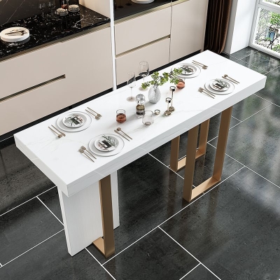 Glam 1/2/5-teiliges Stehtisch-Set aus gesintertem Stein, rechteckiges Theken-Set f&uuml;r das Esszimmer