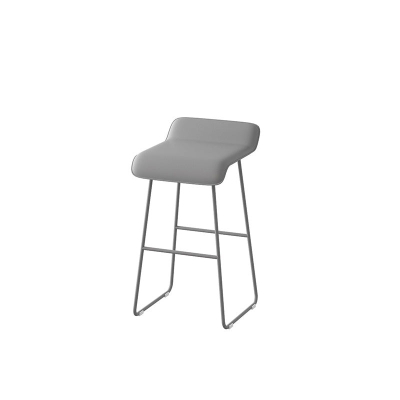 Barhocker im modernen Stil, r&uuml;ckenfrei, aus PU-Leder, mit Metallbeinen