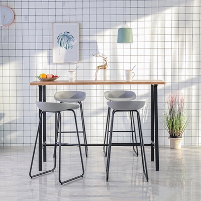 Set tavolo da bar Glam per interni Set bancone su cavalletto in legno massello da 1/2/3/5 pezzi in colore naturale