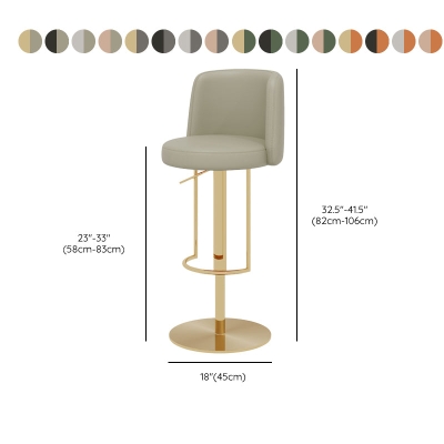 Hebbarer Barhocker im Glam-Stil, runder Sitztheken-Barhocker mit Metallbeinen