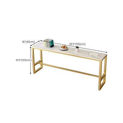 Bartisch aus wei&szlig;em Sinterstein, Bartisch mit Gold- und Metallgestell